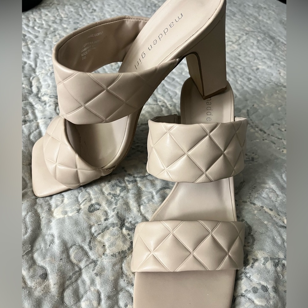Madden Girl - size 8M - rose beige - squared toe with a 3.5in heel.